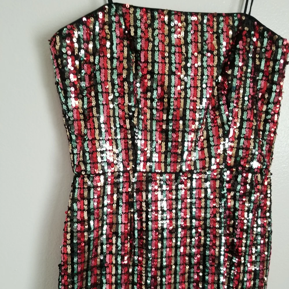 MILLY Chrystie Square Neck Sequin Midi Dress